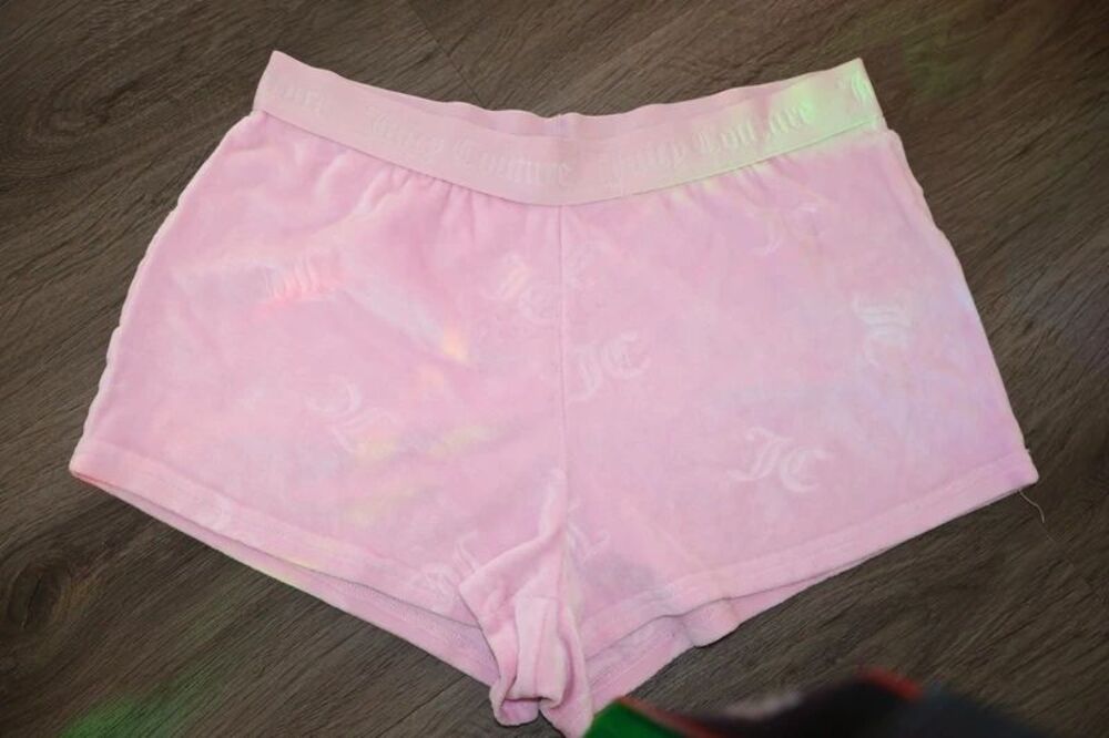 Juicy Couture JC Monogram Velvet pink Sleep Shorts (Size S)